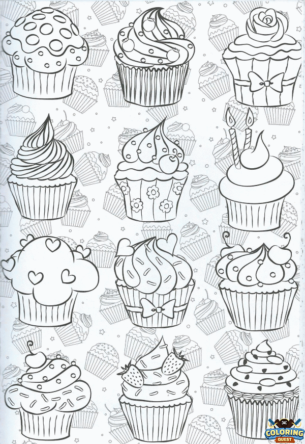 Gourmet cupcakes coloring