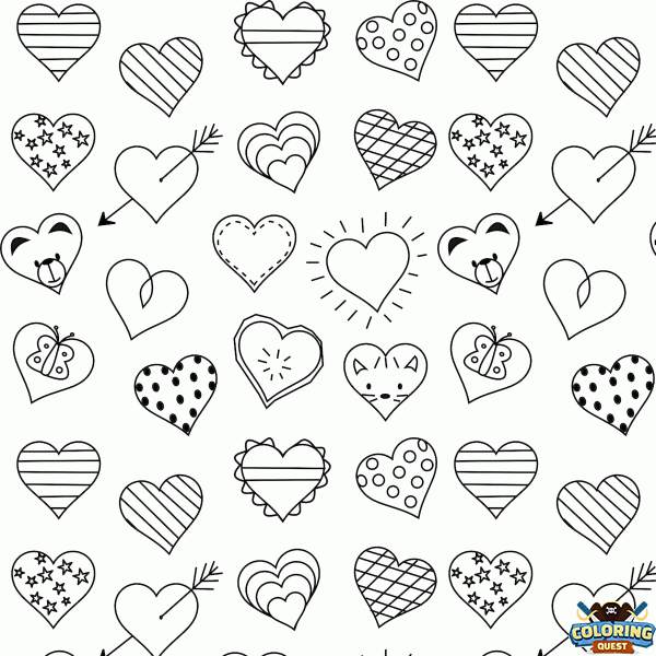 Little Hearts coloring