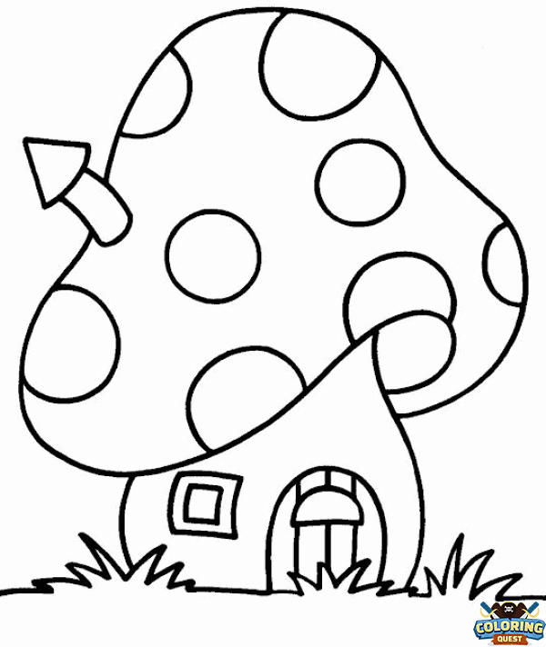 Mushroom House coloring