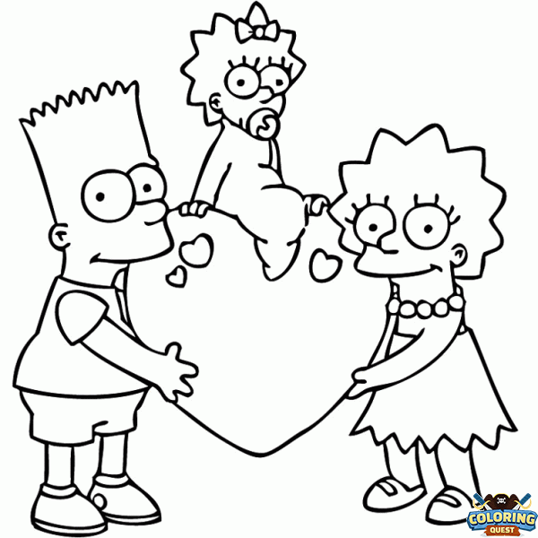 Bart, Lisa and Maggie Simpson coloring