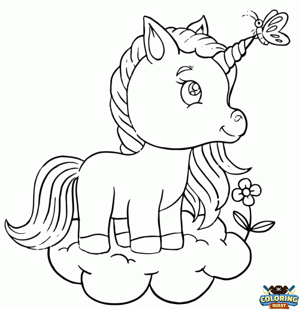 Unicorn and butterfly coloring