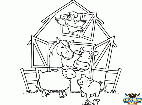 Farm animals coloring