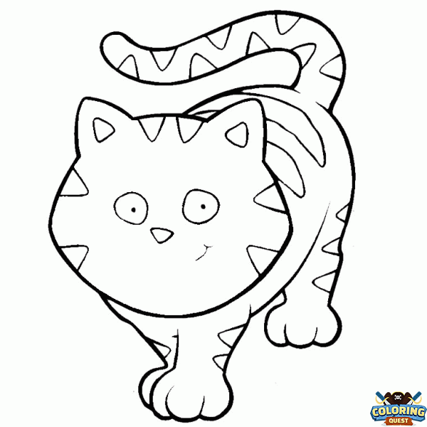 Striped cat coloring
