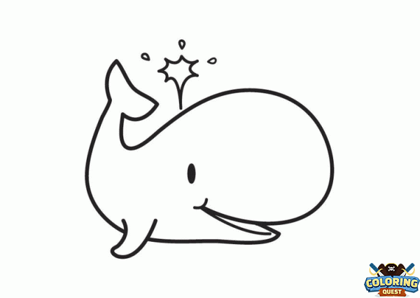 Smiling whale coloring