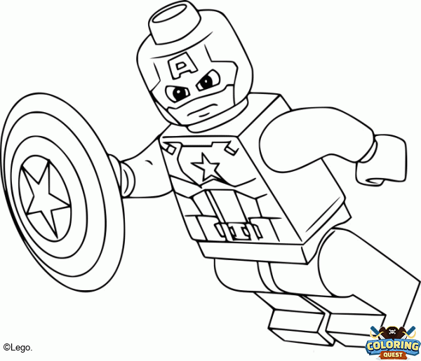 Captain America Lego coloring