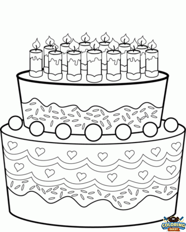 Birthday cake coloring