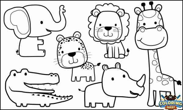 Savannah animals coloring