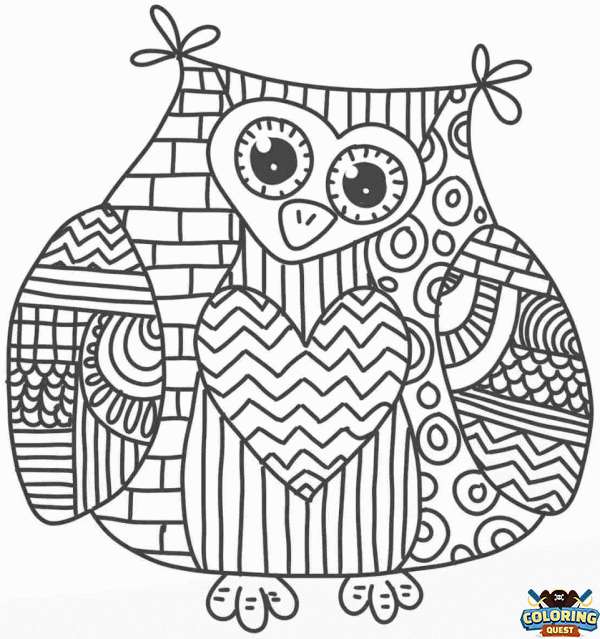 Mandala Owl coloring