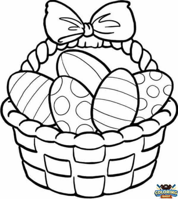 Basket of eggs coloring