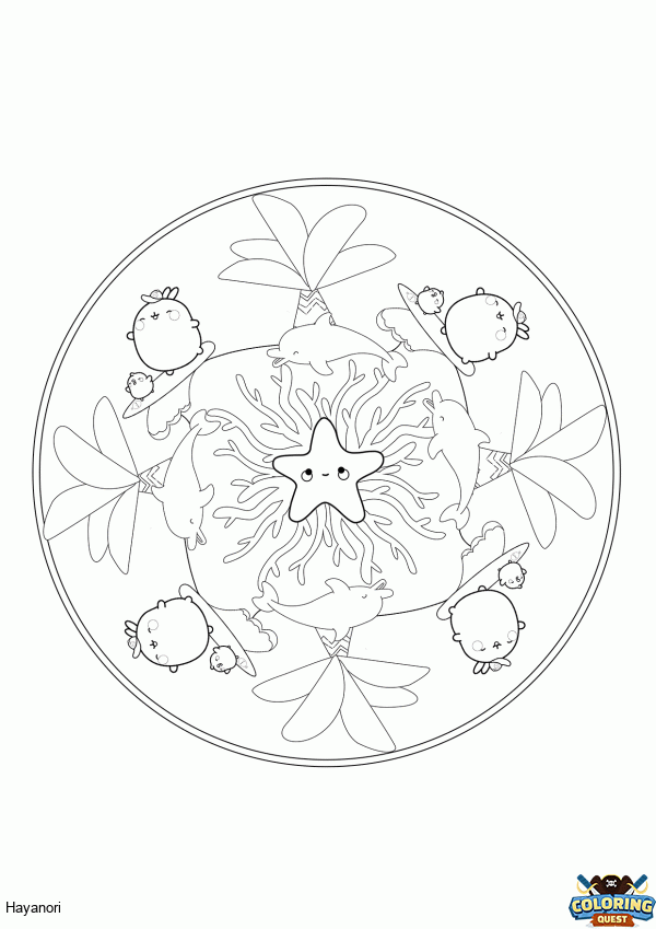 Molang Mandala coloring