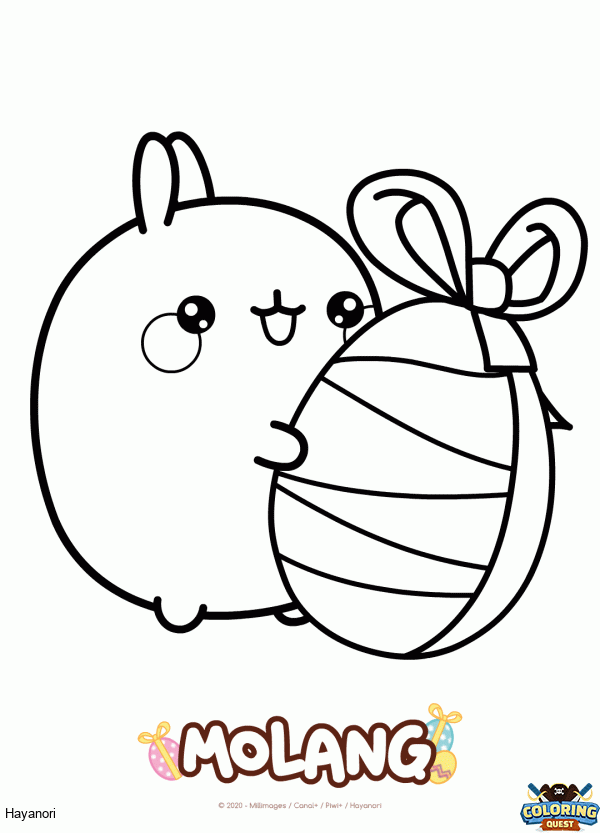 Molang and his Easter egg coloring