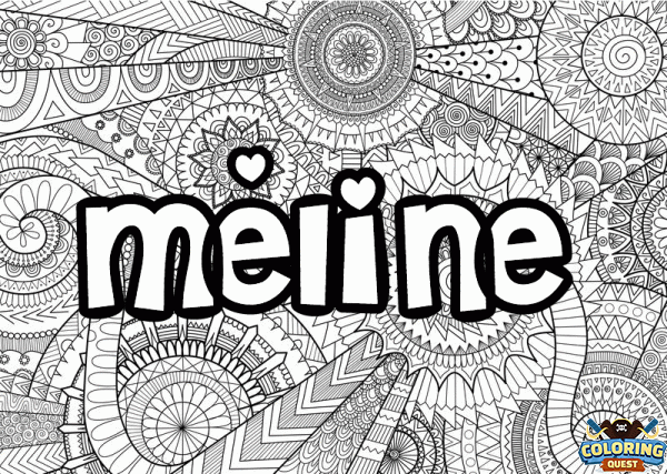 First name mandala - Méline coloring