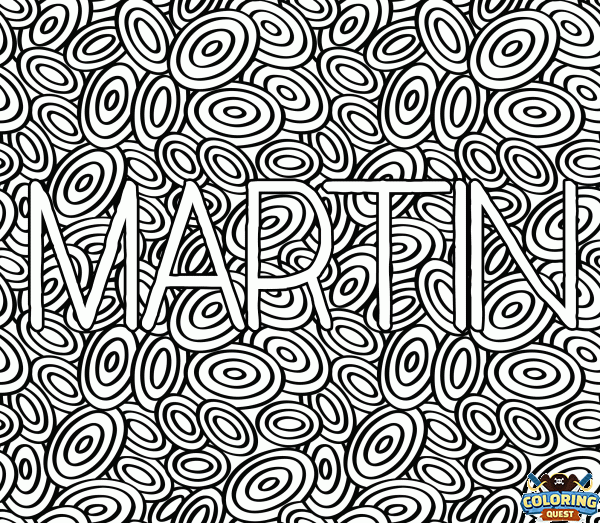 Coloring page first name - Martin coloring