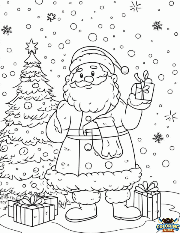 Santa Claus and Gifts coloring