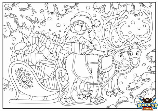 Santa Claus and his Sleigh coloring