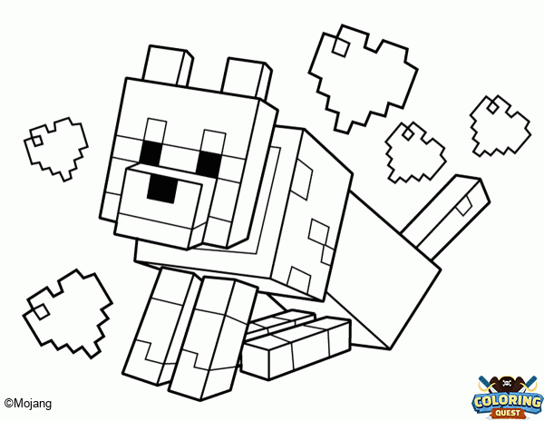 Minecraft dog coloring