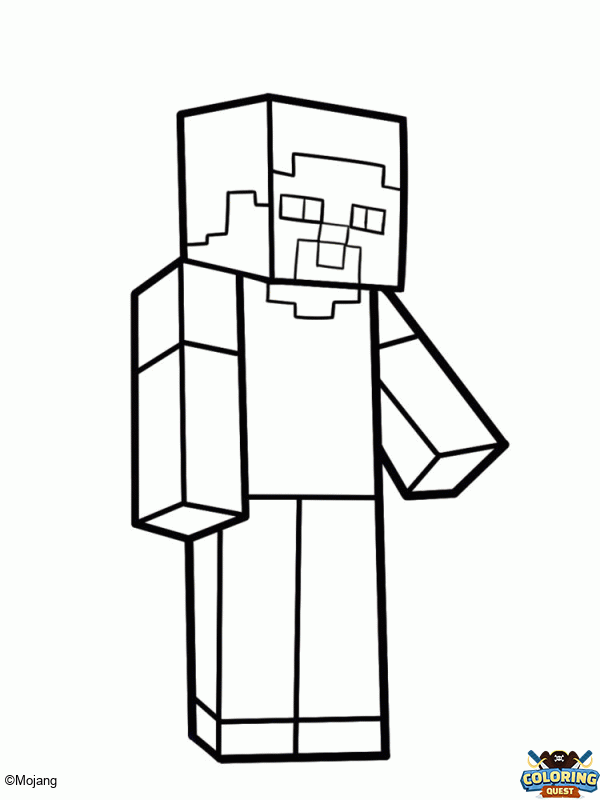 Steve Minecraft coloring Coloring Quest