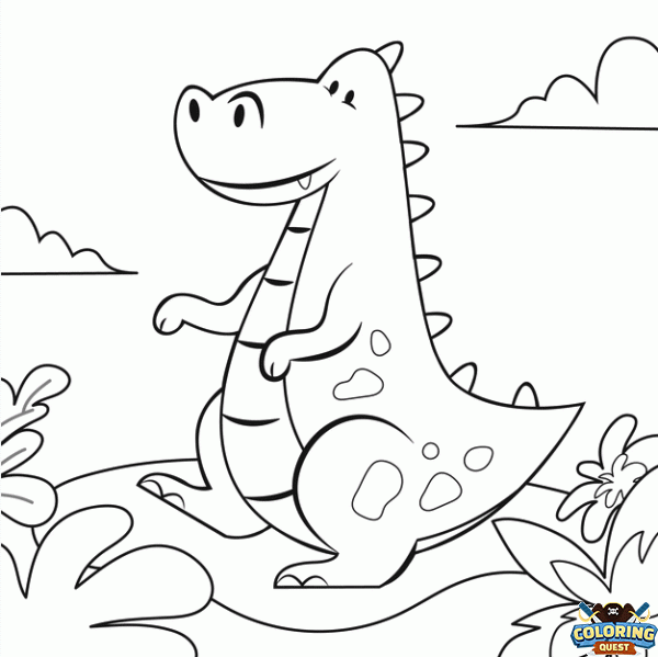 Kind Dinosaur coloring