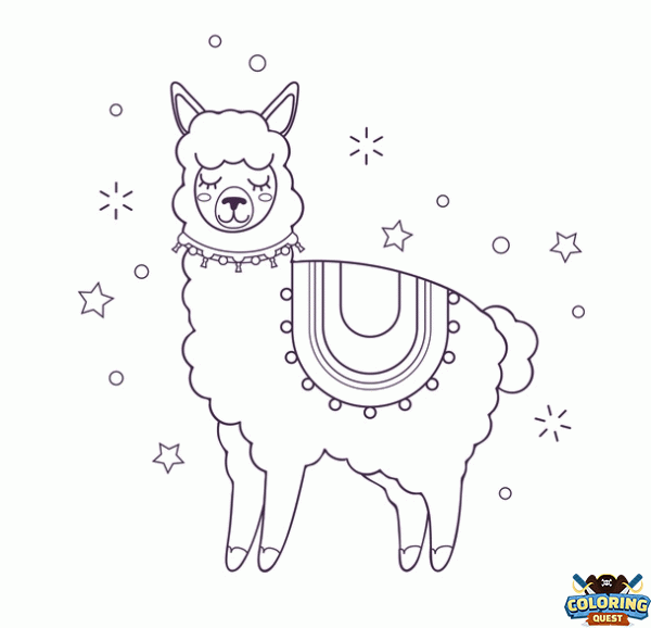 Llama to Color coloring