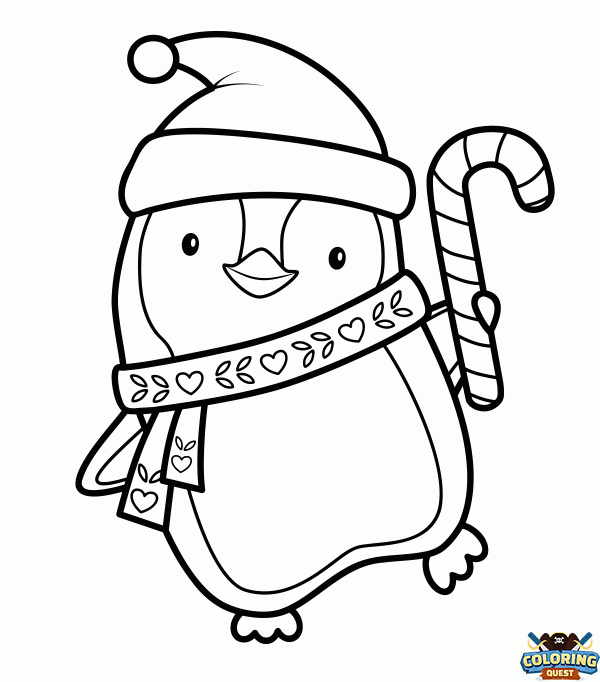 Christmas Penguin coloring