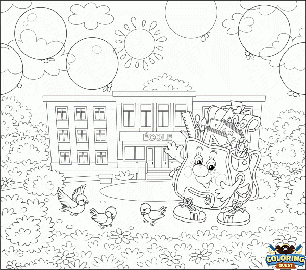 Happy Back to School coloring