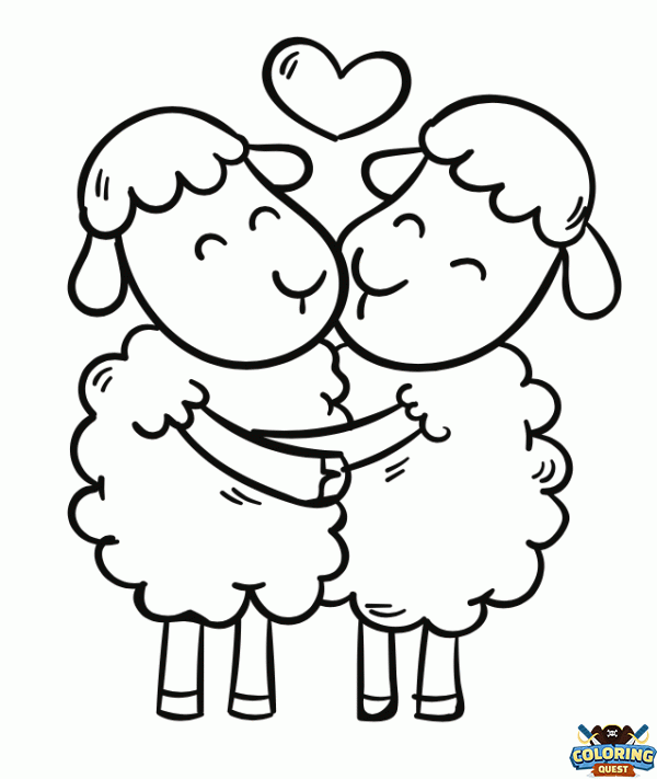 Love Sheep coloring