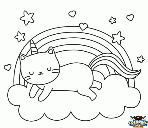 Unicorn Cat coloring