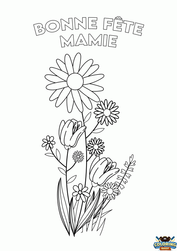 Bonne fête Mamie coloring