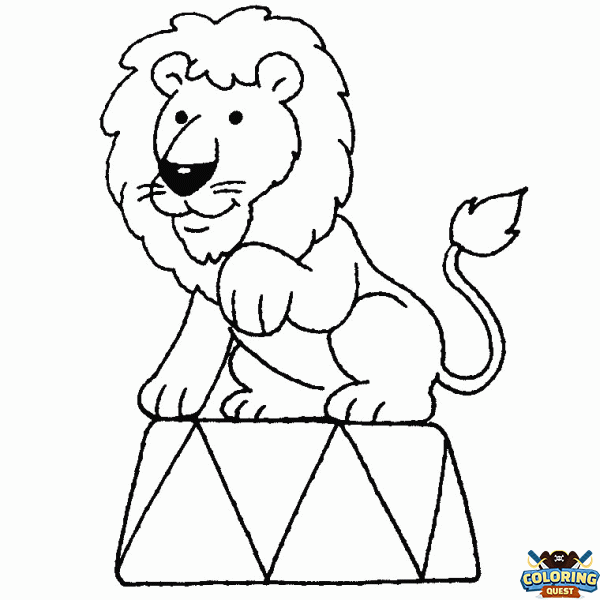 Circus lion coloring
