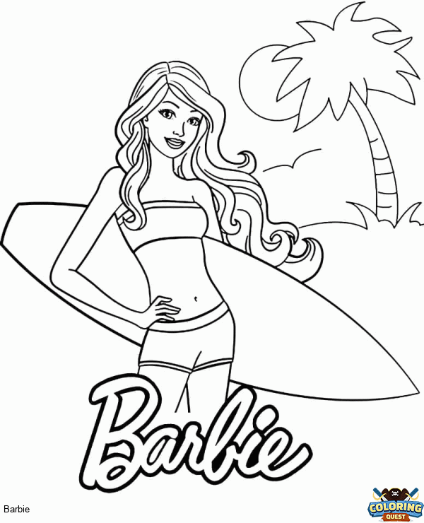 Barbie Holiday et Surf coloring