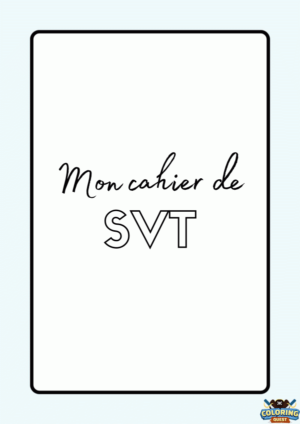 SVT Notebook Cover Page - Biology coloring