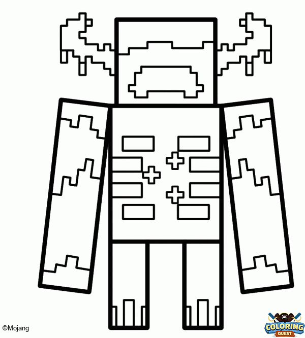 Warden Minecraft coloring