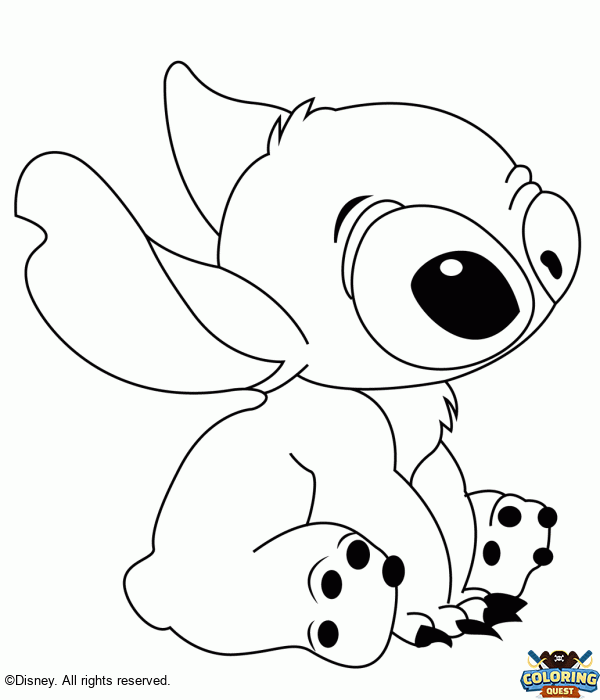 Stitch sitting coloring