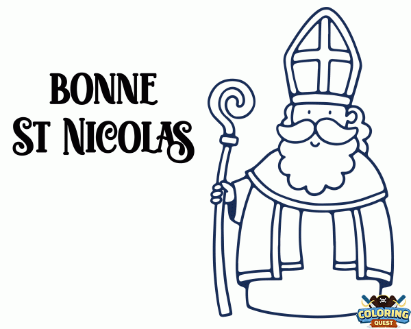 Happy Saint Nicholas coloring