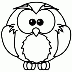 All round owl coloring