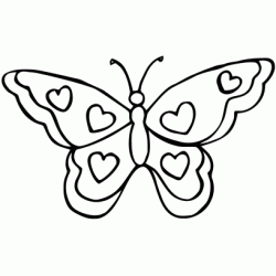 Butterfly Hearts coloring