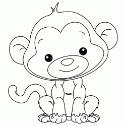 Little monkey coloring