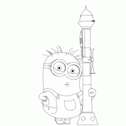 Minion bazooka coloring