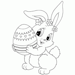 Rabbit with an Easter egg coloring