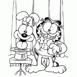 Garfield and Odie make magic coloring
