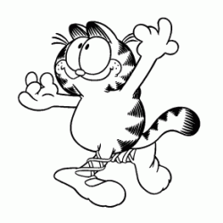 Garfield dances coloring