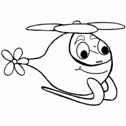 Smiling helicopter coloring