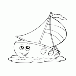 Small sailboat coloring