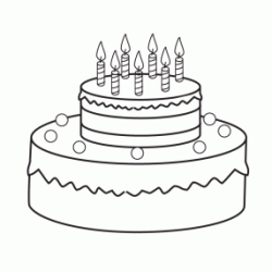 Birthday cake - 7 years coloring