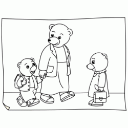 Little Brown Bear at school coloring