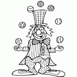 juggling clown coloring