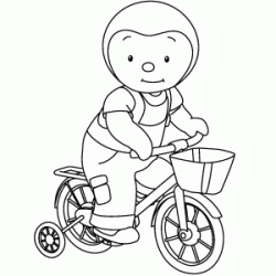 Tchoupi rides a bike coloring