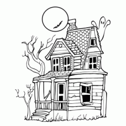 Haunted house coloring