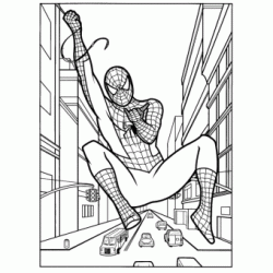 Spiderman to the rescue coloring