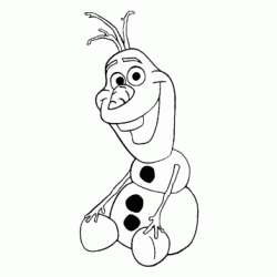 Olaf, the happy snowman coloring